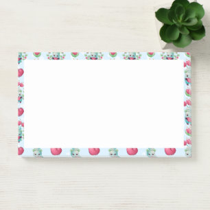 Schöner floral Mason Jar Hearts Muster Post-it Klebezettel