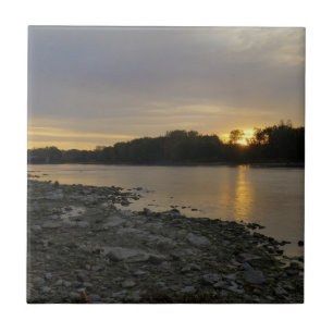 Schöner Fluss Sunrise Fliese