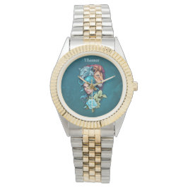 Schöner Frauenkopf mit ausdrucksvollen Augen Armbanduhr