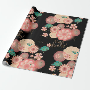 Schöner Frühlings-Pfirsich-Blumen-Garten dekorat Geschenkpapier