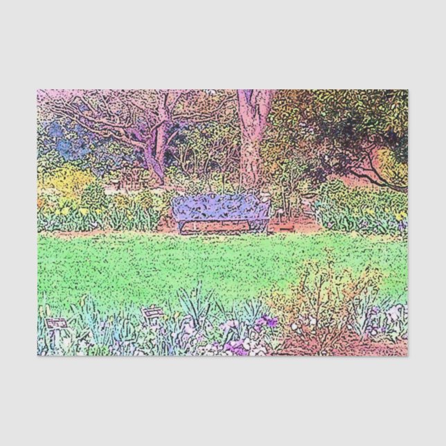 Schöner Frühlingsgarten Seidenpapier (Vorderseite)