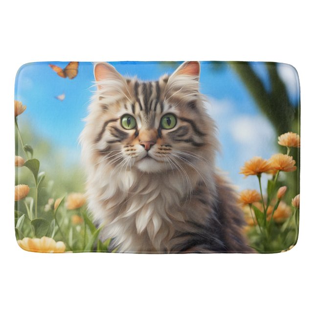 Schöner Garten für Katzen Badematte (Vorderseite)