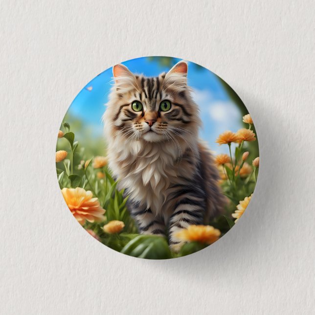 Schöner Garten für Katzen Button (Vorderseite)
