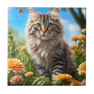 Schöner Garten für Katzen Fliese