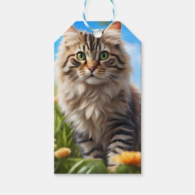 Schöner Garten für Katzen Geschenkanhänger (Vorderseite)