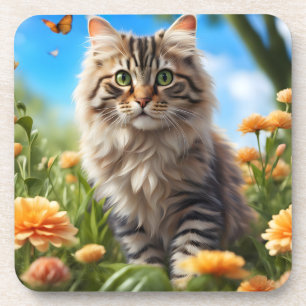 Schöner Garten für Katzen Getränkeuntersetzer