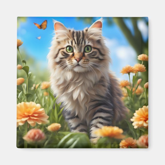 Schöner Garten für Katzen Magnet (Vorne)