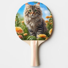 Schöner Garten für Katzen Tischtennis Schläger
