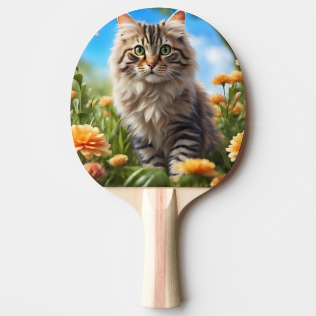 Schöner Garten für Katzen Tischtennis Schläger (Vorderseite)