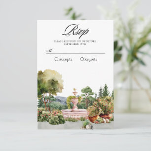 Schöner Garten mit Aquarellfarben, elegant RSVP Karte