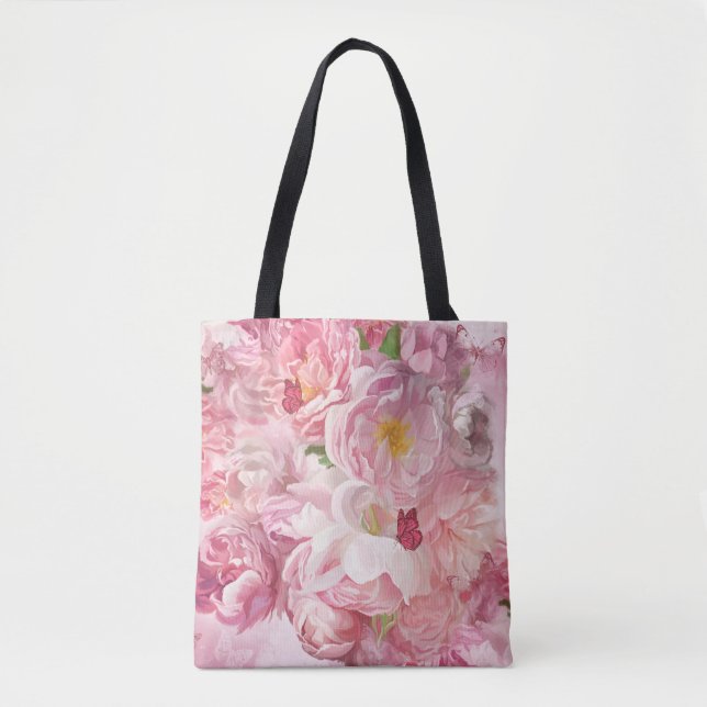 Schöner Garten mit rosa Blume Tasche (Vorderseite)