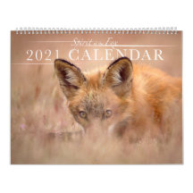 Schöner Geist des Fox 2021-Wall-Kalenders