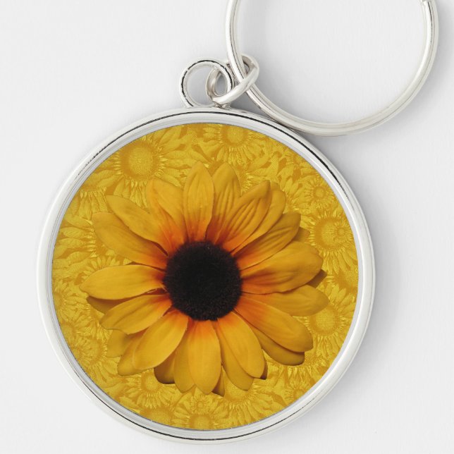 Schöner gelber Sonnenblume-Schlüsselanhänger Schlüsselanhänger (Vorne)
