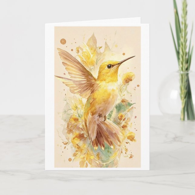 schöner gelber Vogel auf einer Karte (Vorderseite)