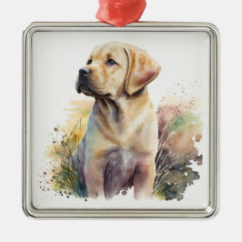 SCHÖNER GELBLABRADOR RETRIEVER HUND ORNAMENT AUS METALL