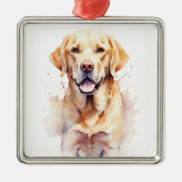 SCHÖNER GELBLABRADOR RETRIEVER HUND ORNAMENT AUS METALL
