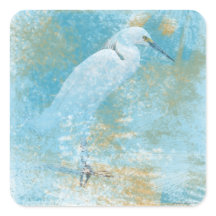 Schöner, gemalter Snowy Egret Coastal Bird