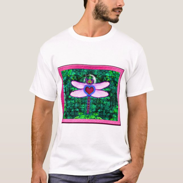 Schöner Gerahmter Artwor "Crackel Gerahmt Dragonfl T-Shirt (Vorderseite)