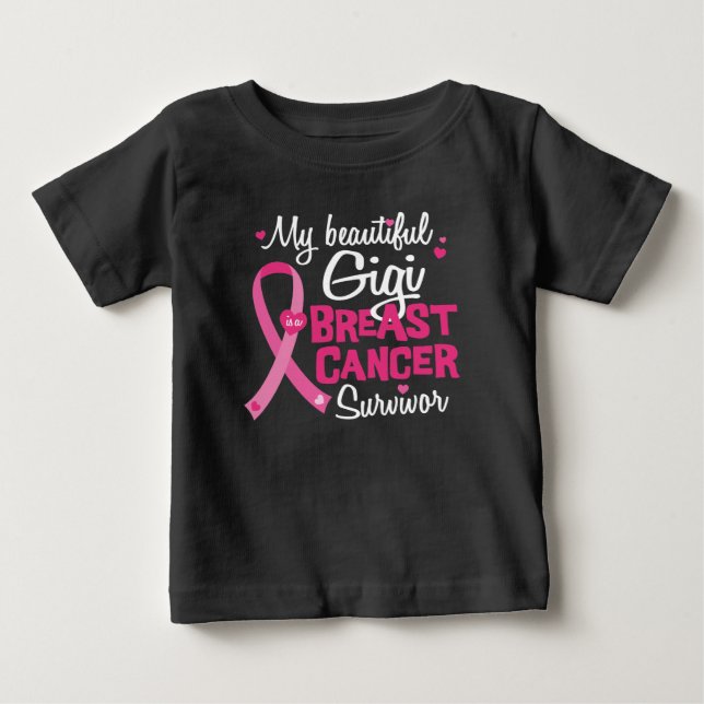 Schöner Gigi Großer Oma Brustkrebs Baby T-shirt (Vorderseite)