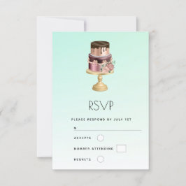 Schöner Glam Party Cake RSVP Karte