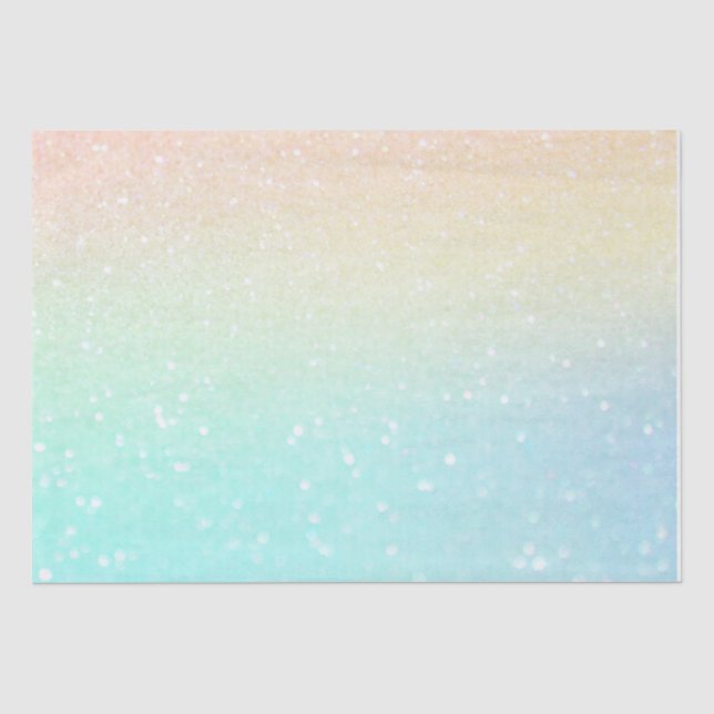 Schöner glänzender Glitzer, grün, pfirsichfarben Seidenpapier (Vorderseite)