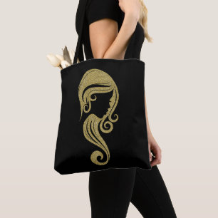 Schöner Gold Glitter Beauty Girl Haar- und Make-up Tasche
