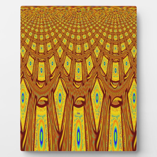 Schöner Golden Brown African Tribal Print Vektor Fotoplatte (Vorderseite)