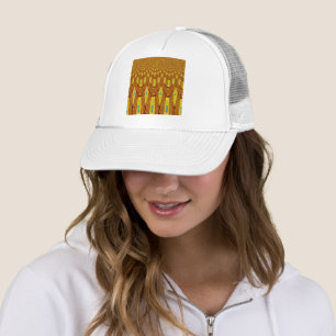 Schöner Golden Brown African Tribal Print Vektor Truckerkappe