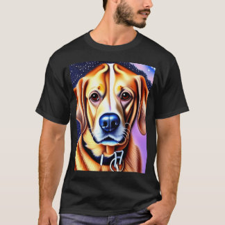 Schöner Golden Retriever Cartoon Charakter Ölmaler T-Shirt