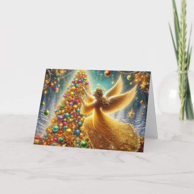 Schöner goldener Engel Weihnachten (Vorderseite)