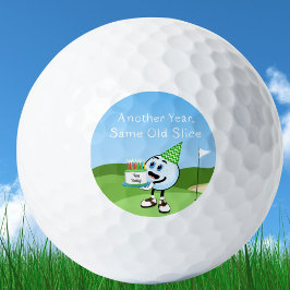 Schöner Golfball mit Birthday Cake Golf Spaß