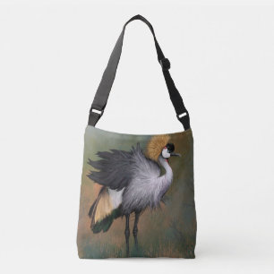 Schöner Gray Crown Crane - Migne Malerei Tragetaschen Mit Langen Trägern
