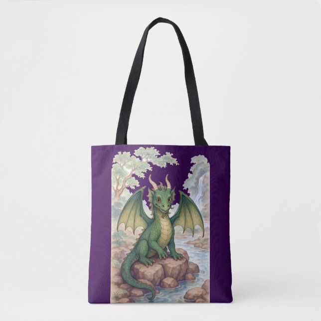 Schöner grüner Drache Tasche (Vorderseite)