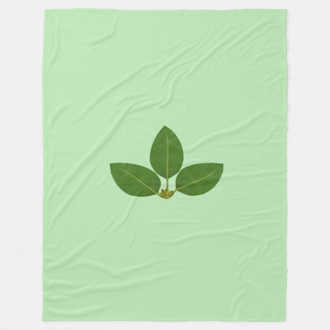 Schöner Grüner Laurel Verlasse auf Lime Green Fleecedecke (Vorderseite)