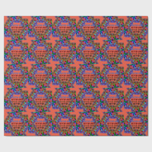 Schöner guter Tag GREEN BROWN ORANGE MANDALA Geschenkpapier