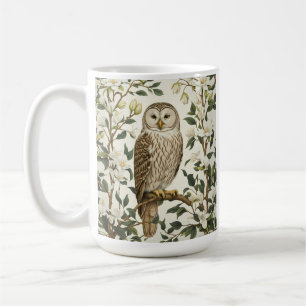 Schöner Habichtskauz und Magnolienblüten Kaffeetasse