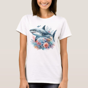 SCHÖNER HAI IM OZEAN MIT FISCHEN UND KORALLEN T-Shirt