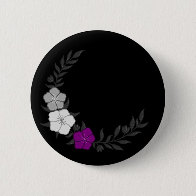 Schöner Halbmond subtiler asexueller Blume Button (Vorderseite)