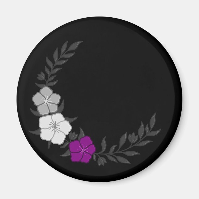 Schöner Halbmond subtiler asexueller Blume Magnet (Vorne)