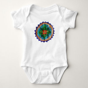 Schöner handgemalter Mandala Baby Jersey Bodysuit Strampler