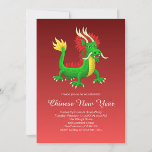 Schöner handgezeichneter chinesischer Drache Einladung