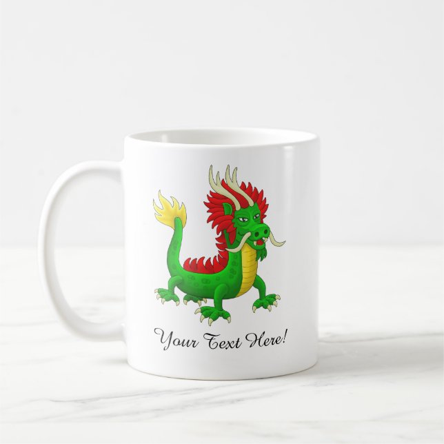 Schöner handgezeichneter chinesischer Drache Kaffeetasse (Links)
