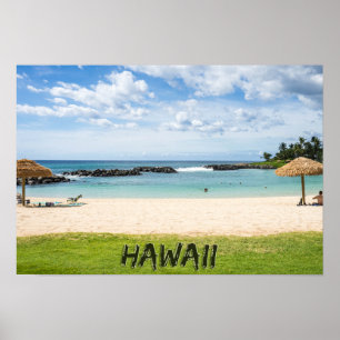 Schöner Hawaii Beach Sun Sand & Green Paradise Poster