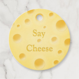 Schöner, hellgelber Käse-Slice Custom Round Geschenkanhänger