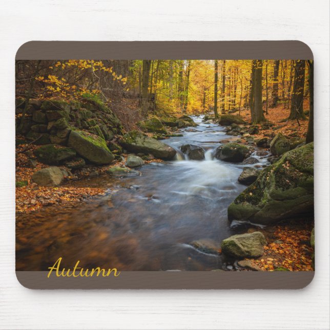 Schöner Herbstwald Mousepad (Vorne)