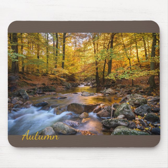 Schöner Herbstwald Mousepad (Vorne)