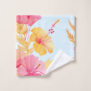 Schöner Hibiskus   Tropische Blume Wasserfarbe Waschlappen