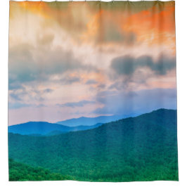 Schöner Himmel, rote Wolken Duschvorhang