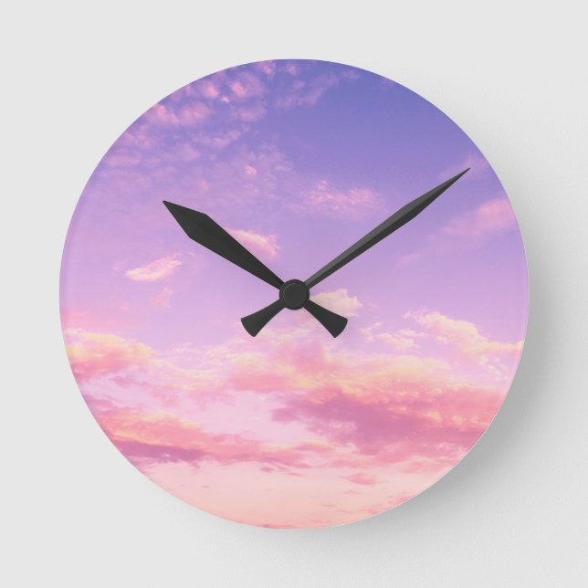 Schöner Himmel Runde Wanduhr (Vorderseite)