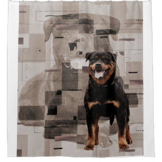Schöner Hintergrund Rottweiler - Metzgerhund Duschvorhang